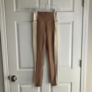 YPB Abercrombie sculptLUX 7/8 Length Leggings Two Tone Brown Size S LONG